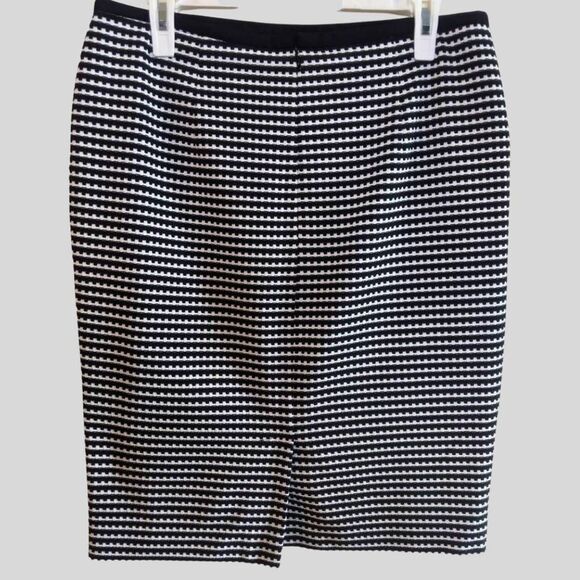 Nine West Pencil Skirt Women's Size 8 Black White Textured Stretch Slim Fit - Picture 3 of 14